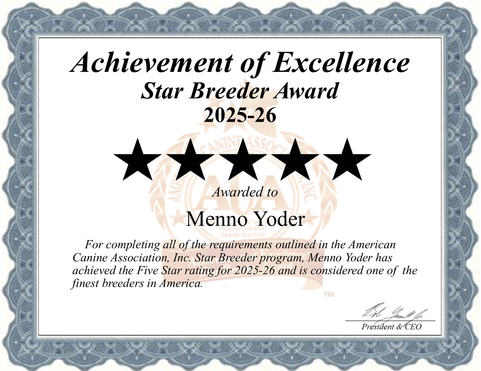 Menno, Yoder, dog, breeder, star, certificate, Menno-Yoder, Millersburg, OH, Ohio, puppy, dog, kennels, mill, puppymill, usda, 5-star, aca, ica, registered, Shih Tzu